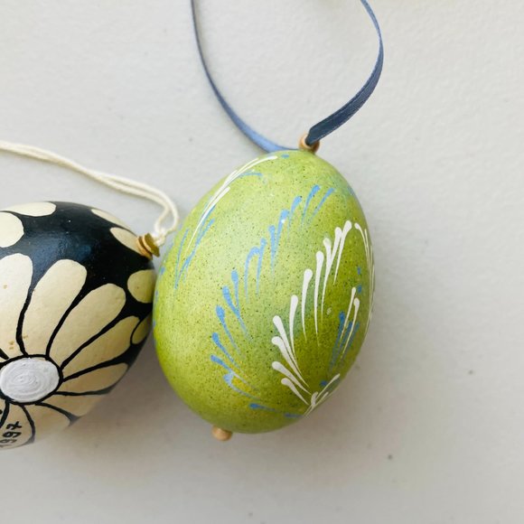 Easter Decorative Eggs Handcrafted Mixed Lot of 7 Glass Wooden Ostern Germany - Picture 2 of 8